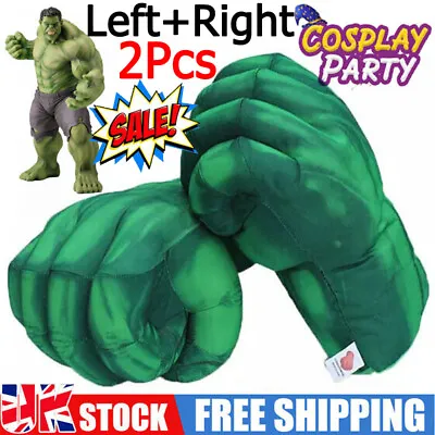 Buy 2x Superhero Gloves Toys, Fists Hand Soft Smash Hulk Plush Prop Kids Boxing Gift • 13.97£