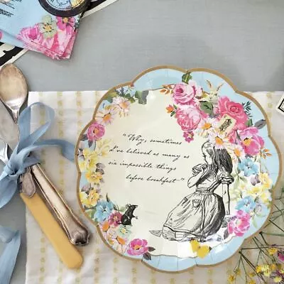 Buy Alice In Wonderland Paper Plates | Mad Hatters Wedding Birthday Tea Party X12 • 7.50£