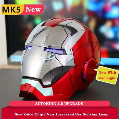 Buy Iron Man MK5 1:1 Helmet Mask 2.0 Version With Ear Surround Lamp Light Kids Gift • 162£