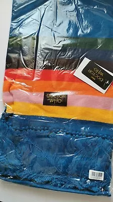Buy 13th Doctor Who Scarf Rainbow Stripe Knitted Multi Colour 2 Metre Long BBC Prop • 24.99£