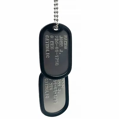 Buy JOHN RAMBO Military Dog Tags Set Prop Replica Stainless Steel - Chain Included • 7.99£