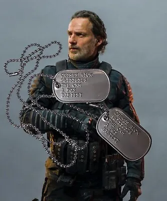 Buy Walking Dead Rick Grimes Military Dog Tags Set • 9.45£