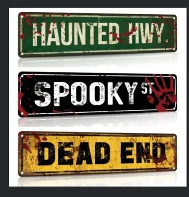 Buy NEW 3 X Metal Tin Signs Plaque Horror Fan Decoration Garage Man Cave Christmas  • 6.99£
