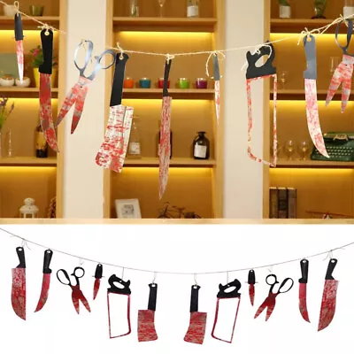 Buy Halloween Hanging 2.8m Weapon Garlands Decoration Bloody Props Banner Scary Saw • 7.85£