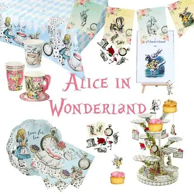 Buy Alice In Wonderland Party | Wedding Birthday Afternoon Tea Mad Hatters Tableware • 13.15£