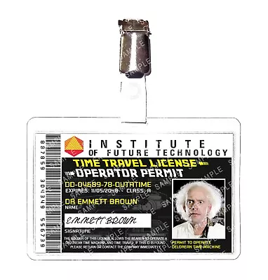 Buy Back To The Future Dr. Emmett Brown Time Travel License Prop Comic Con Halloween • 6.99£