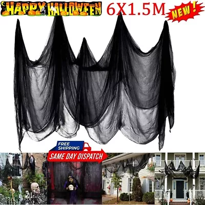 Buy Gauze Horror Creepy Cloth Black Textile Decor Halloween Party Decoration Prop UK • 7.89£