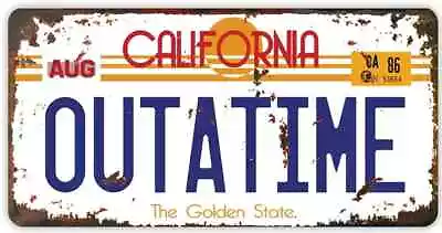 Buy Outatime Rust Rusted Back To The Future Film Metal Delorean License Plate Prop • 11.99£
